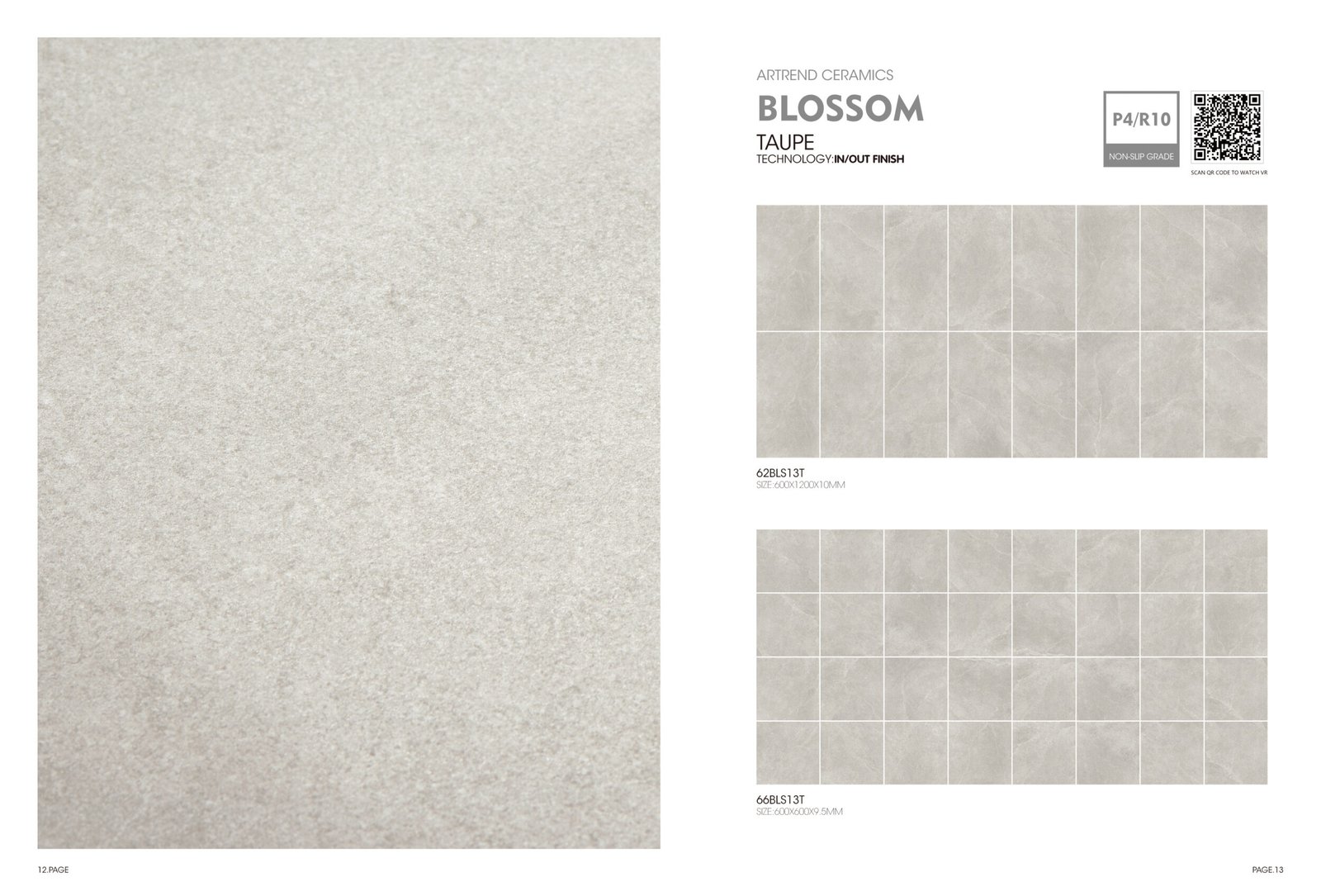 Blossom Taupe Matt Porcelain Tile 600x600mm (In/Out P4/R10 Slip Rated) Blossom Taupe Matt Porcelain Tile 600x600mm (In/Out P4/R10 Slip Rated) - Image 3