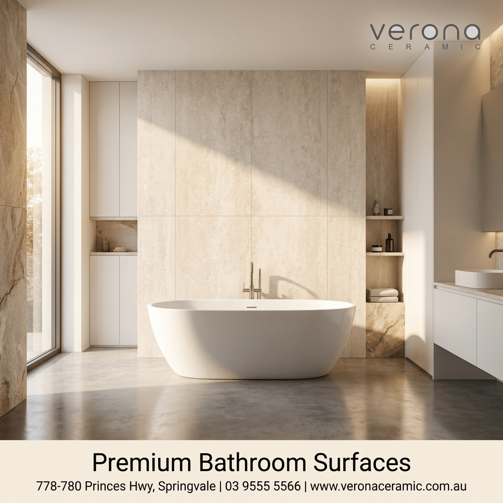 Travertine Sierra Cream Filled Porcelain Tile (Vein Cut) Travertine Sierra Cream Filled Porcelain Tile (Vein Cut) - Image 3