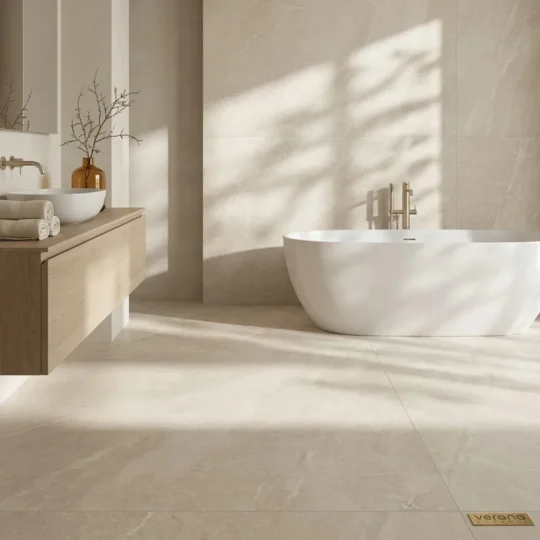 Verona Ceramic tile product category chart showcasing bathroom renovation materials and design.