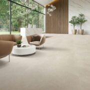 Blossom Ivory Matt Porcelain Tile 600x600mm flooring in modern interior design.