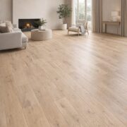 Cocoa Brown SPC Hybrid flooring installation in a living room interior