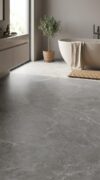 Luminous Light Grey 600x600mm porcelain tile flooring in modern bathroom setting