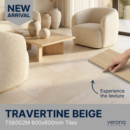 Classic Travertine Aesthetic: 600x600mm Porcelain Perfection