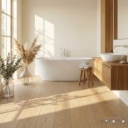 Interior showcasing Real Simple engineered European Oak flooring and warm, natural light.