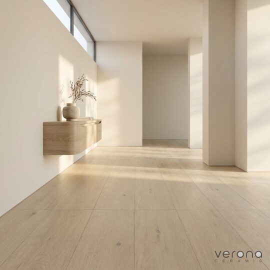 Premium European Oak timber flooring installation in a modern interior.