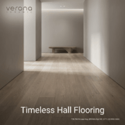 Gardenia European Oak engineered timber flooring with a matt brushed finish and timeless hall flooring design.