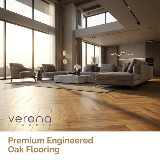 Mocha Mouse European Oak Engineered Herringbone Flooring