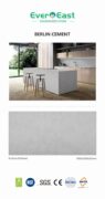 Berlin Cement engineered stone sample and kitchen island application.
