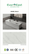 Angel Falls engineered stone sample and kitchen island countertop design.