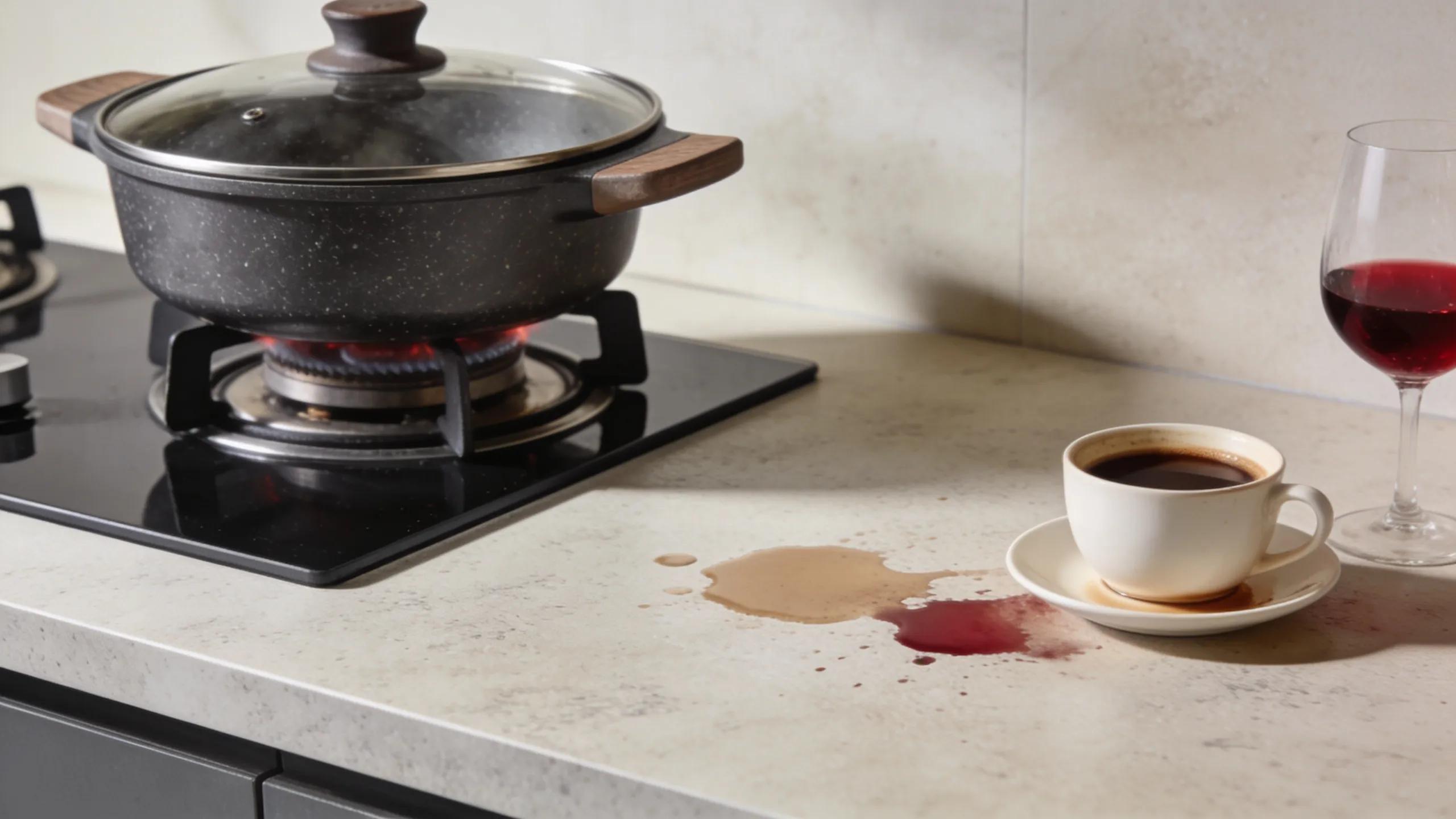 Close-up of zero-silica engineered stone emphasising stain resistance and durability in kitchen environments