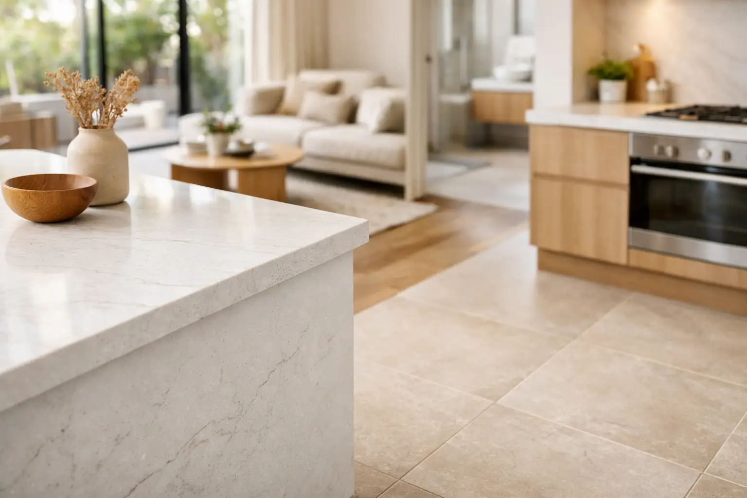 How to Match Benchtops and Floor Tiles Well