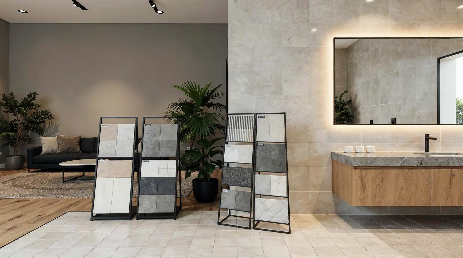 Bathroom walls and bathroom floors ask different things of a tile, so the same grout